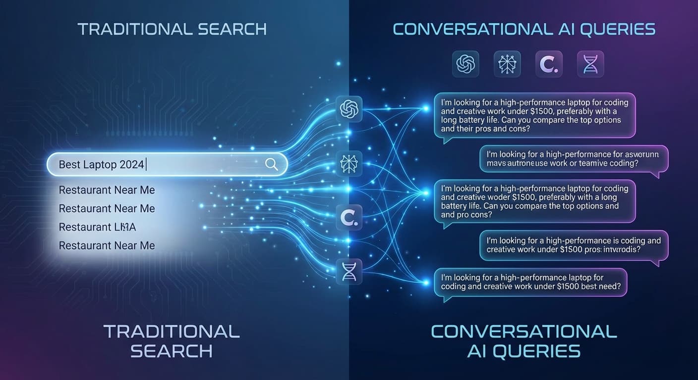 How to Optimize Content for Multi-Platform AI Query Complexity: From 3-Word Google Searches to 21-Word ChatGPT Questions