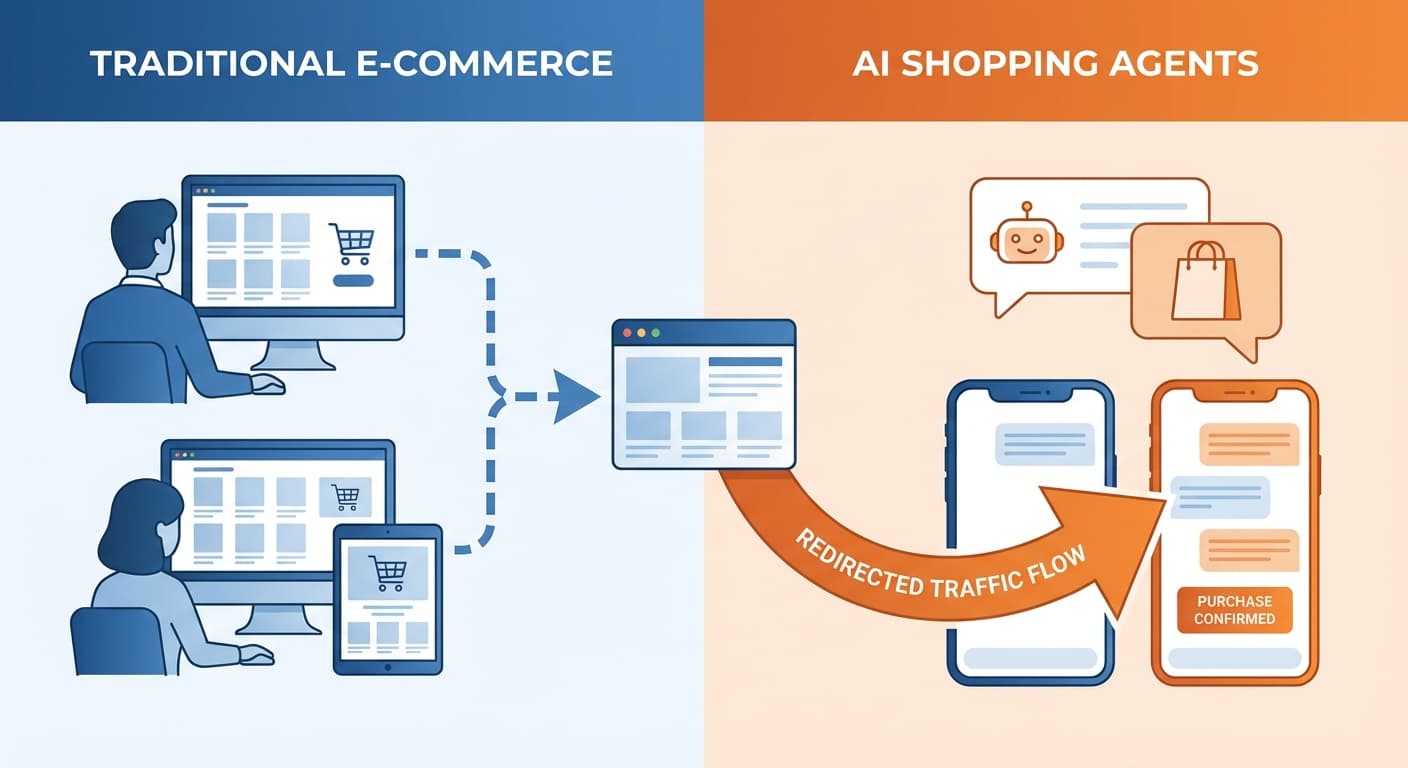 How to Reverse E-Commerce Traffic Collapse When AI Shopping Agents Complete Purchases During Research Phase