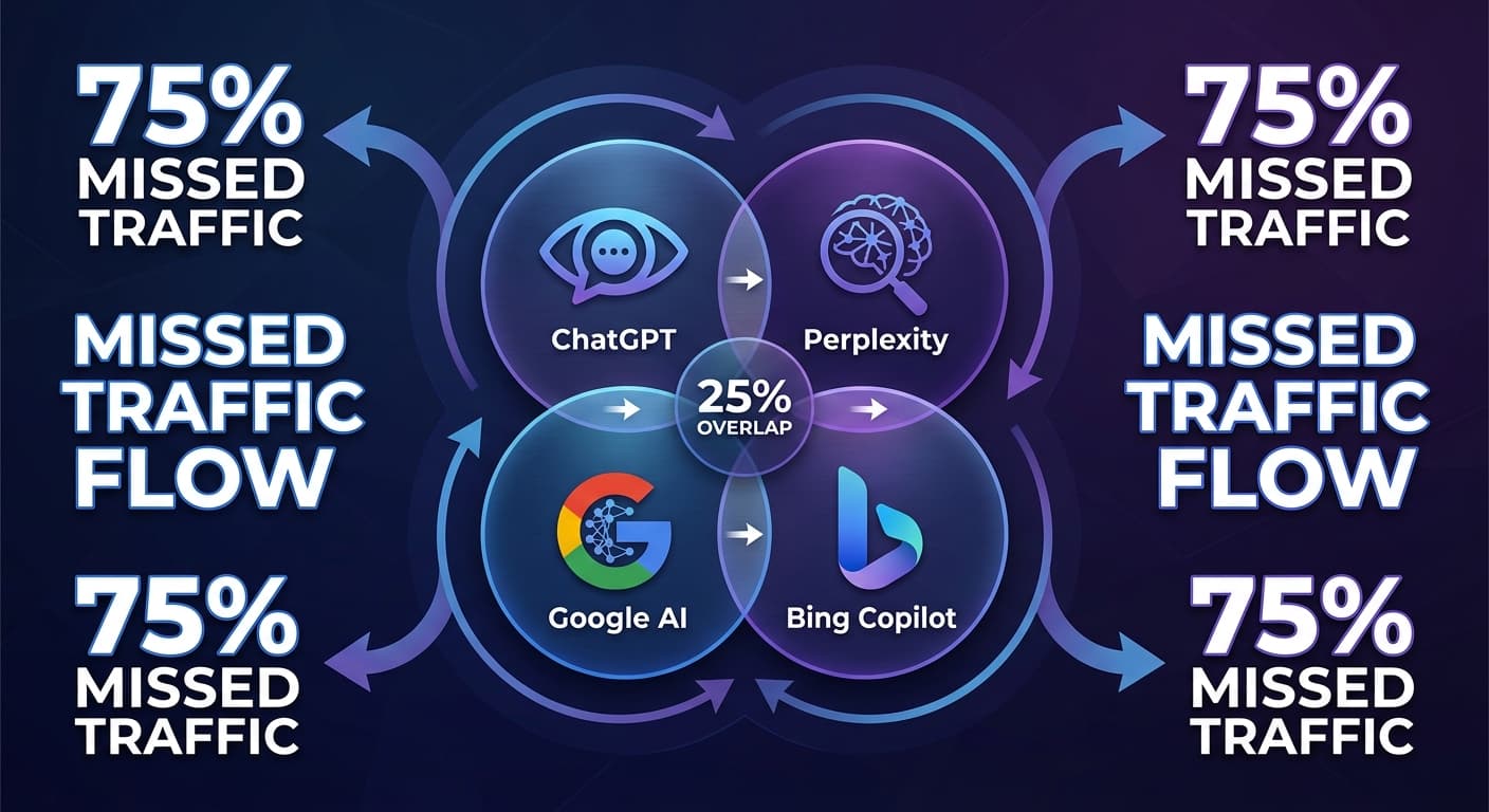 Why AI Search Diversification Strategy Is Critical: The 25% Content Overlap Reality That's Costing Enterprises 75% of Discovery Traffic